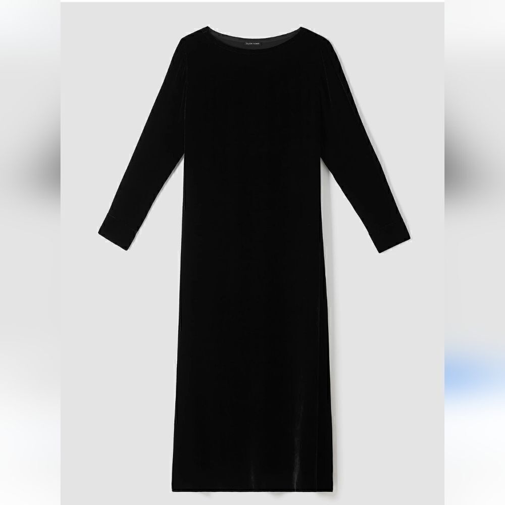 Eileen Fisher nwt Velvet Scoop Neck Concord Dress in Size Large